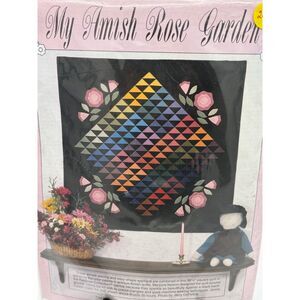 Vintage My Amish Rose Garden Wall Quilt Kit New Precut